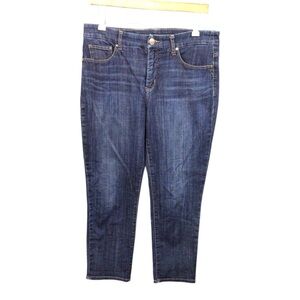 Chico's Blue Ankle Cropped Jeans Classic Style Slimming Boyfriend size 0.5